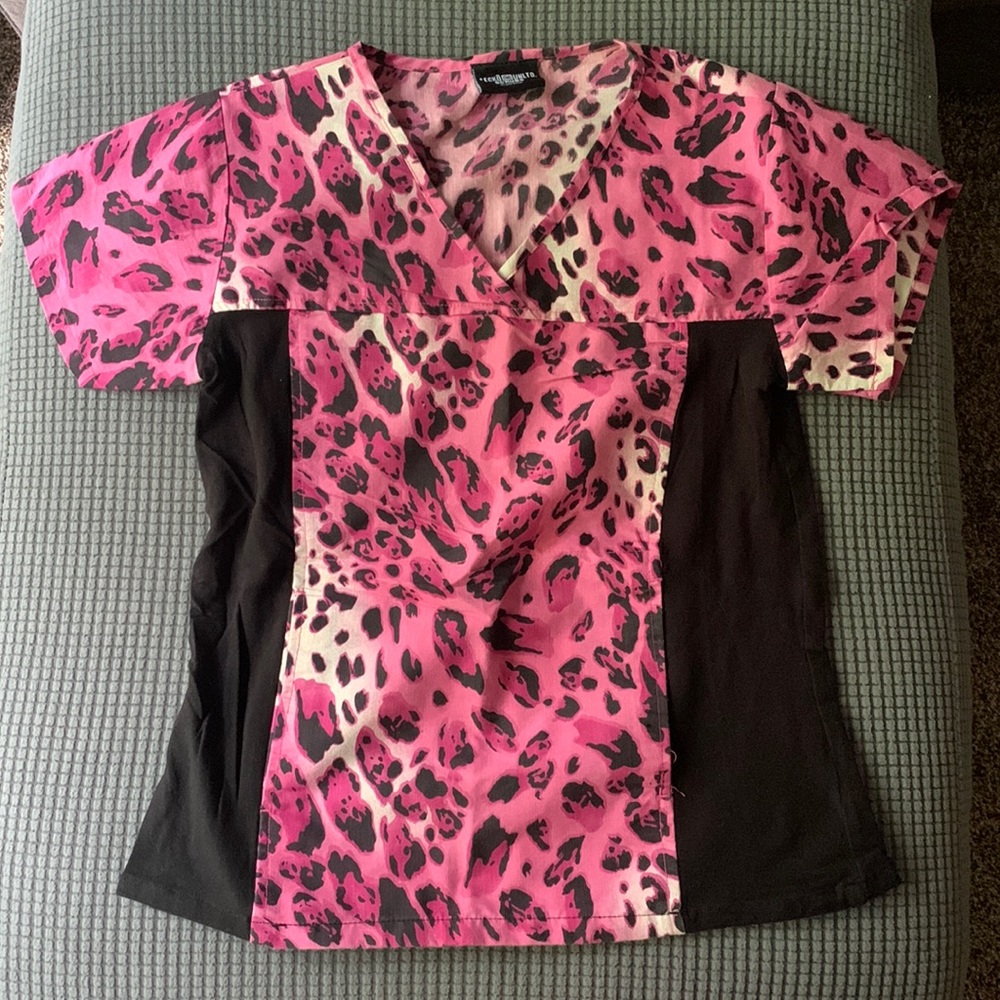 Cheetah scrub top